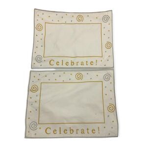 Celebrate Gold Silver Metallic Vintage Placemats Set of 2